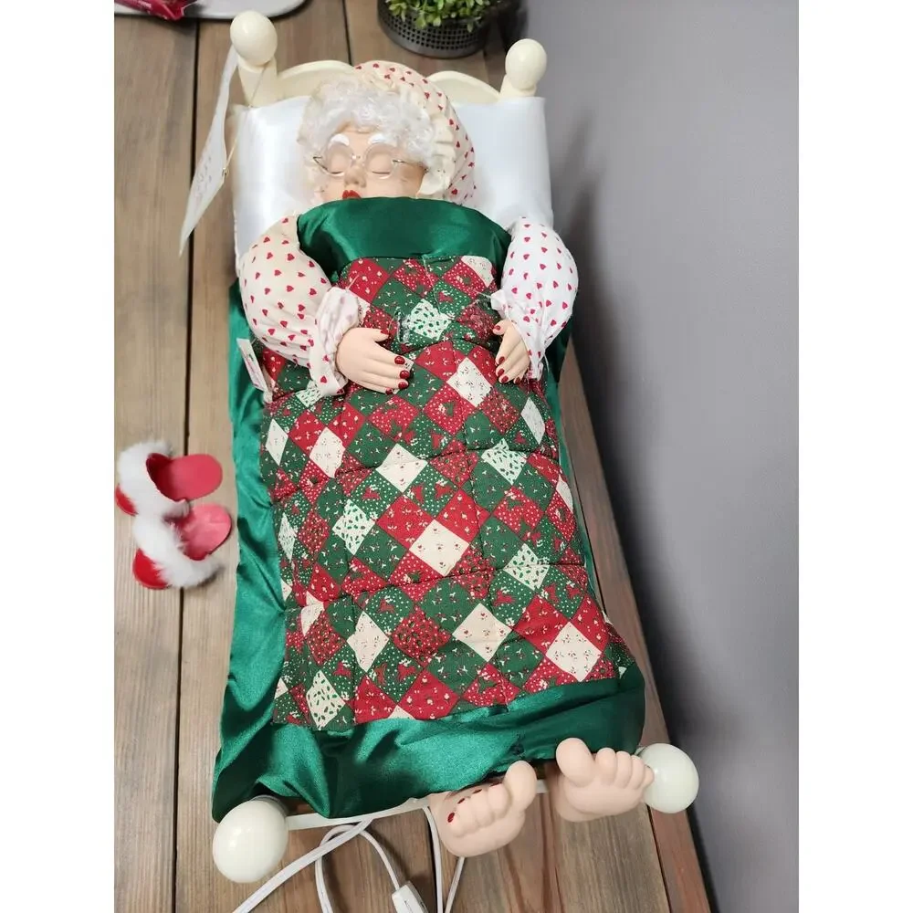 VTG 1992 Animated Sleeping Snoring Mrs Claus 24” Telco - TESTED & WORKS